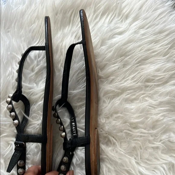 Balenciaga Black Sandals with Silver Studs - Picture 6 of 9